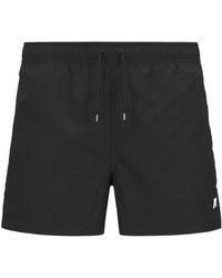 K-Way - Logo-Patch Drawstring Swim Shorts - Lyst