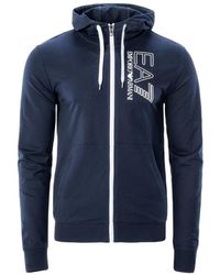 EA7 - Logo Hooded Casual Jacket - Lyst