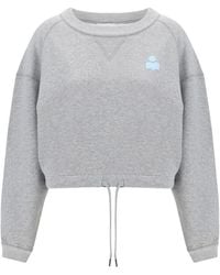 Isabel Marant - Isabel Marant Étoile Margo Cropped Drawstring-Trim Sweatshirt - Lyst