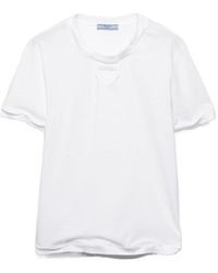 Prada - Short Sleeved Crewneck T-Shirt - Lyst