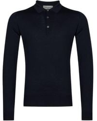 John Smedley - Belper Long-Sleeved Polo Shirt - Lyst