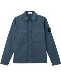 Stone Island - Regular-Fit Zip-Up Overshirt With Chest Pockets - Lyst