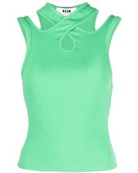 MSGM - Cut-Out Tank Top - Lyst
