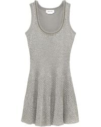 McQueen - Metallic Knit Mini Dress - Lyst