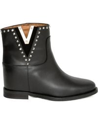 Via Roma 15 - Logo-Plaque Leather Boots - Lyst