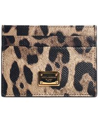 Dolce & Gabbana - Leopard-Print Logo-Plaque Cardholder - Lyst