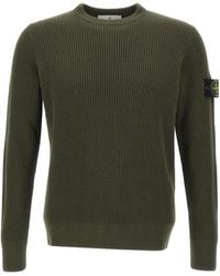 Stone Island - 5100053 Ribbed-Knit Crew-Neck Sweater - Lyst