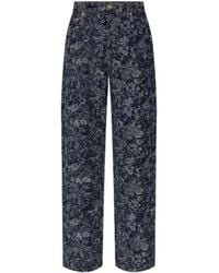 Ganni - Floral-Pattern Jeans - Lyst