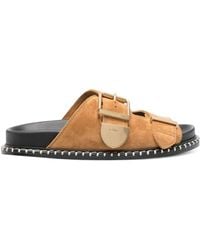 Chloé - Chloé Buckle-Detailed Slip-On Sandals - Lyst