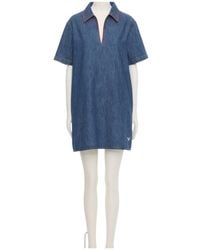 Valentino - Short-Sleeved Denim Dress - Lyst