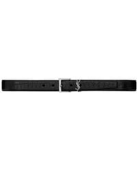 Saint Laurent - Logo Plaque Embossed Belt - Lyst