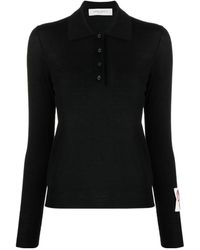Golden Goose - Long-Sleeved Knitted Polo Shirt - Lyst