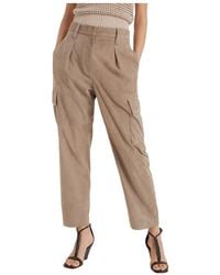 Brunello Cucinelli - High-Waist Straight-Leg Trousers - Lyst