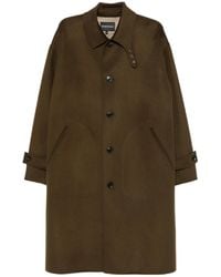 Emporio Armani - Button-Up Collared Single Breasted Coat - Lyst