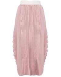 Stella McCartney - Leather-Trimmed Plissé Maxi Skirt - Lyst