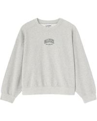 Ganni - Logo Crewneck Sweatshirt - Lyst