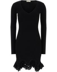 Blumarine - Ribbed Lace-Hem Dress - Lyst