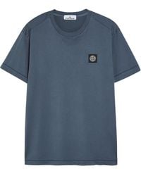Stone Island - Solid Colour Logo Cotton T-Shirt - Lyst