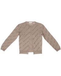 Balenciaga - All-Over Logo Buttoned Cardigan - Lyst