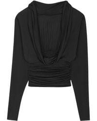 Saint Laurent - Backless Long-Sleeved Top - Lyst