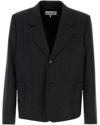 Loewe - Single-Breasted Gabardine Jacket - Lyst