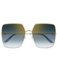 Cartier - Square Frame Sunglasses - Lyst