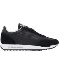 EA7 - Lace-Up Low-Top Panelled Casual Sneakers - Lyst