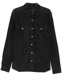 Rick Owens - Long Sleeved Leather Shirt - Lyst