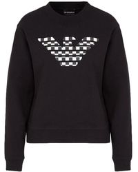 Emporio Armani - Checkerboard Logo Sweatshirt - Lyst