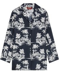 Max Mara - Printed Silk Pyjama Shirt - Lyst