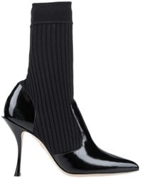 Dolce & Gabbana - Minimalist Patent Leather Ankle Boots - Lyst