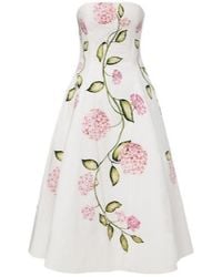 Oscar de la Renta - Floral Cotton-Blend Poplin Bustier Gown - Lyst