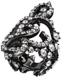 Gucci - Gg Marmont Crystal Wide Ring - Lyst