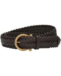 Ferragamo - Ferragamo Gancini Braided Buckle Belt - Lyst