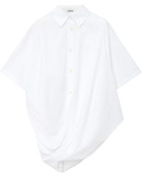 Loewe - Short-Sleeved Draped Cotton Shirt - Lyst