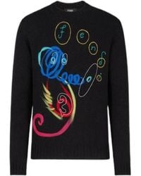 Fendi - Logo Embroidered Sweatshirt - Lyst