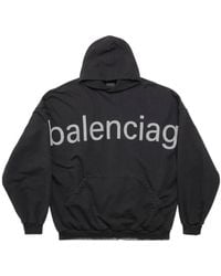Balenciaga - Logo Printed Oversized Hoodie - Lyst