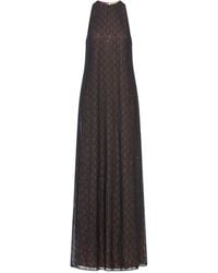 Gucci - Gg Monogram Silk Georgette Dress - Lyst