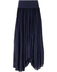 Maria McManus - Asymmetrical Plissé Midi Skirt - Lyst