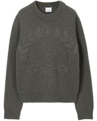 Burberry - Logo Embroidered Knitted Jumper - Lyst