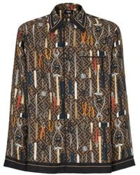 Fendi - Ff Motif Long-Sleeved Shirt - Lyst