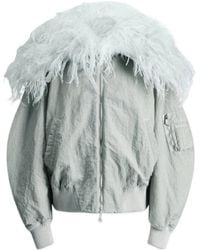 The Attico - The Feather Trim Bomber Jacket - Lyst