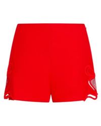 Blumarine - Intarsia-Embroidered Mini Shorts - Lyst