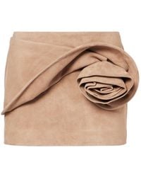Magda Butrym - Floral-Applique Suede Miniskirt - Lyst