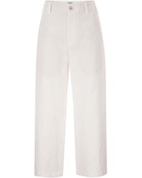 Brunello Cucinelli - Cotton-Linen Gabardine Chinos - Lyst