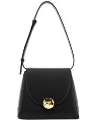 Jil Sander - Logo Detailed Foldover Shoulder Bag - Lyst