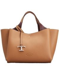 Tod's - Logo Plaque Top Handle Bag - Lyst