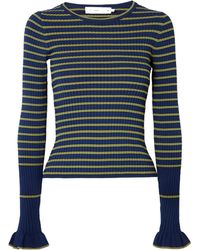Proenza Schouler - Yasmine Striped Ribbed-Knit Sweater - Lyst