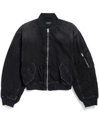 Balenciaga - Standard Denim Bomber Jacket - Lyst