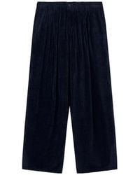 Giorgio Armani - Trouser Oversized Fit Ribbed Viscose Velvet - Lyst